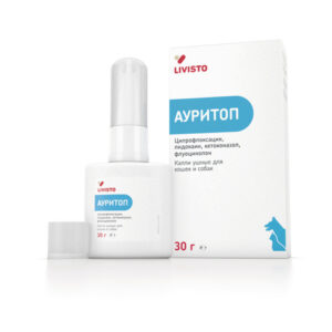 Ауритоп 30 г, капли ушные для собак и кошек