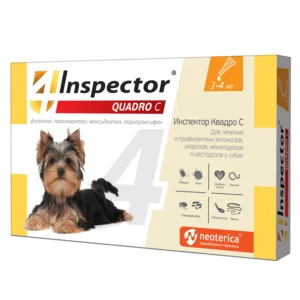 Inspector Quadro С Капли д/собак 1-4 кг от паразитов