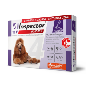 Inspector Quadro С Капли д/собак 10-25 кг от паразитов
