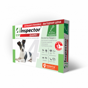 Inspector Quadro С Капли д/собак 4-10 кг от паразитов